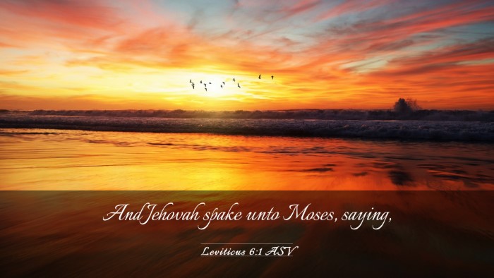Picture 03 - Leviticus 6:1 ASV Desktop Wallpaper - And Jehovah spake unto Moses, - Desktop Bible Verse Wallpaper