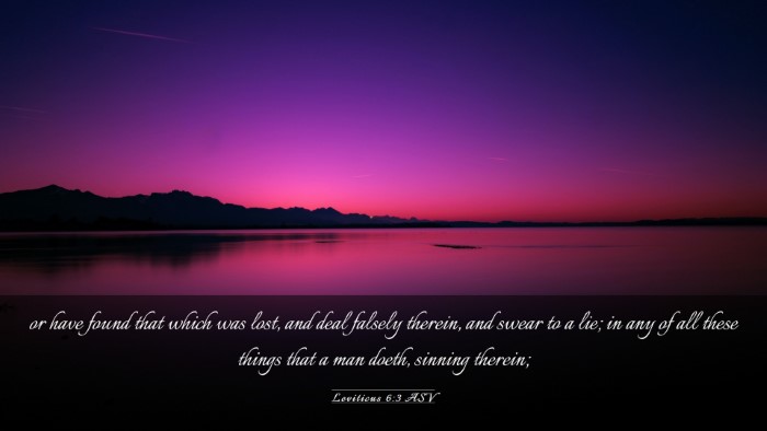 Picture 03 - Leviticus 6:3 ASV Desktop Wallpaper - or have found that which was lost, and deal - Desktop Bible Verse Wallpaper