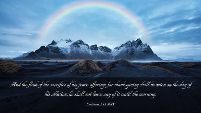 Picture 03 - Leviticus 7:15 ASV Desktop Wallpaper - And the flesh of the sacrifice of his - Desktop Bible Verse Wallpaper