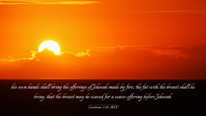 Picture 03 - Leviticus 7:30 ASV Desktop Wallpaper - his own hands shall bring the offerings of - Desktop Bible Verse Wallpaper