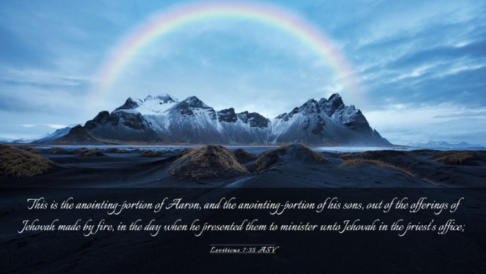 Picture 03 - Leviticus 7:35 ASV Desktop Wallpaper - This is the anointing-portion of Aaron, and the - Desktop Bible Verse Wallpaper