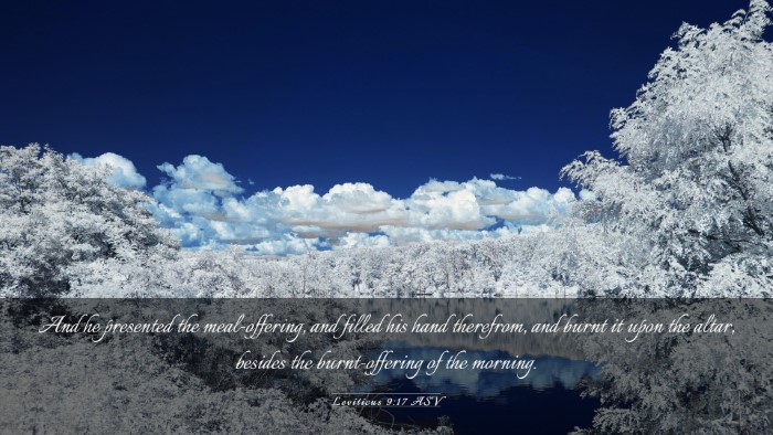 Picture 03 - Leviticus 9:17 ASV Desktop Wallpaper - And he presented the meal-offering, and filled - Desktop Bible Verse Wallpaper