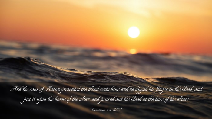 Picture 03 - Leviticus 9:9 ASV Desktop Wallpaper - And the sons of Aaron presented the blood unto - Desktop Bible Verse Wallpaper
