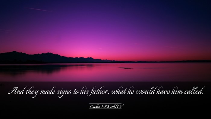 Picture 03 - Luke 1:62 ASV Desktop Wallpaper - And they made signs to his father, what he would - Desktop Bible Verse Wallpaper