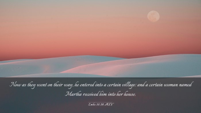Picture 03 - Luke 10:38 ASV Desktop Wallpaper - Now as they went on their way, he entered into a - Desktop Bible Verse Wallpaper
