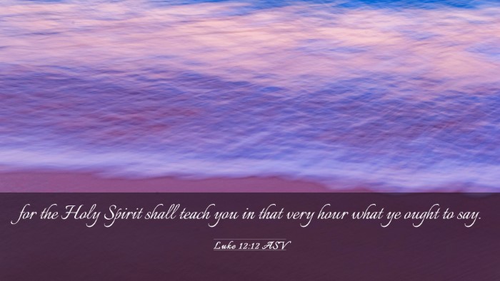 Picture 03 - Luke 12:12 ASV Desktop Wallpaper - for the Holy Spirit shall teach you in that very - Desktop Bible Verse Wallpaper