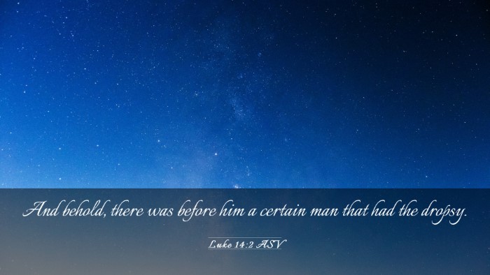 Picture 03 - Luke 14:2 ASV Desktop Wallpaper - And behold, there was before him a certain man - Desktop Bible Verse Wallpaper