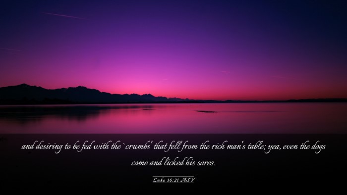 Picture 03 - Luke 16:21 ASV Desktop Wallpaper - and desiring to be fed with the `crumbs' that - Desktop Bible Verse Wallpaper