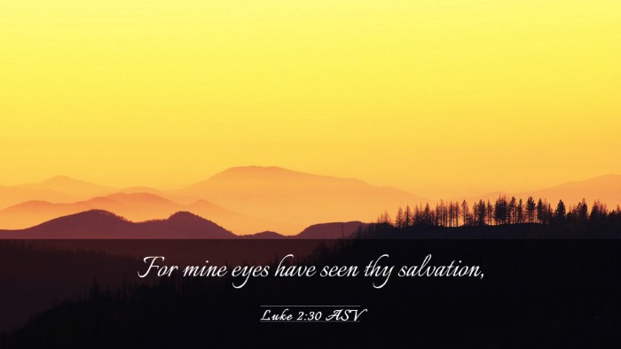 Picture 03 - Luke 2:30 ASV Desktop Wallpaper - For mine eyes have seen thy - Desktop Bible Verse Wallpaper