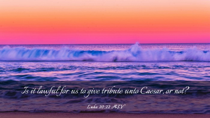 Picture 03 - Luke 20:22 ASV Desktop Wallpaper - Is it lawful for us to give tribute unto Caesar, - Desktop Bible Verse Wallpaper
