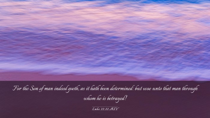 Picture 03 - Luke 22:22 ASV Desktop Wallpaper - For the Son of man indeed goeth, as it hath been - Desktop Bible Verse Wallpaper