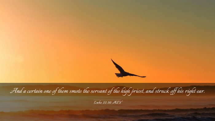 Picture 03 - Luke 22:50 ASV Desktop Wallpaper - And a certain one of them smote the servant of - Desktop Bible Verse Wallpaper
