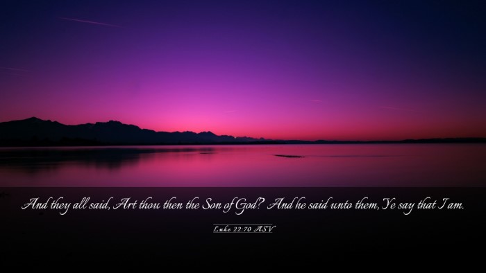 Picture 03 - Luke 22:70 ASV Desktop Wallpaper - And they all said, Art thou then the Son of God? - Desktop Bible Verse Wallpaper