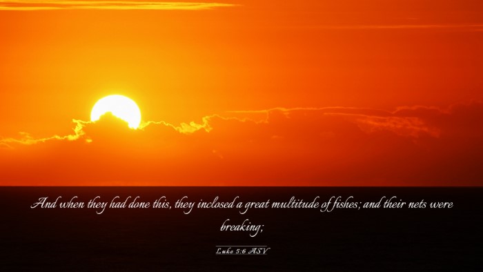 Picture 03 - Luke 5:6 ASV Desktop Wallpaper - And when they had done this, they inclosed a - Desktop Bible Verse Wallpaper