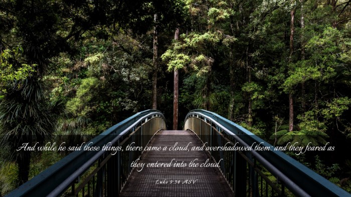 Picture 03 - Luke 9:34 ASV Desktop Wallpaper - And while he said these things, there came a - Desktop Bible Verse Wallpaper