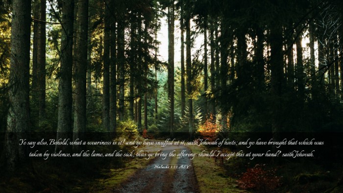 Picture 03 - Malachi 1:13 ASV Desktop Wallpaper - Ye say also, Behold, what a weariness is it! and - Desktop Bible Verse Wallpaper