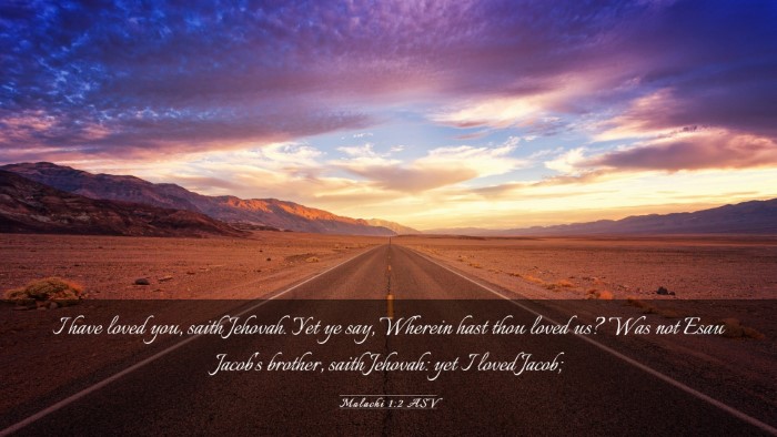Picture 03 - Malachi 1:2 ASV Desktop Wallpaper - I have loved you, saith Jehovah. Yet ye say, - Desktop Bible Verse Wallpaper