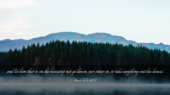 Picture 03 - Mark 13:15 ASV Desktop Wallpaper - and let him that is on the housetop not go down, - Desktop Bible Verse Wallpaper