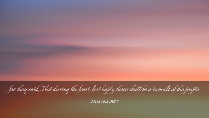 Picture 03 - Mark 14:2 ASV Desktop Wallpaper - for they said, Not during the feast, lest haply - Desktop Bible Verse Wallpaper