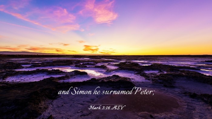 Picture 03 - Mark 3:16 ASV Desktop Wallpaper - and Simon he surnamed - Desktop Bible Verse Wallpaper