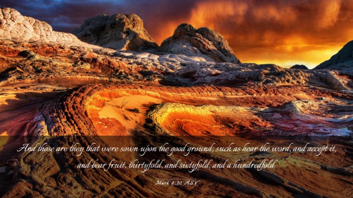 Picture 03 - Mark 4:20 ASV Desktop Wallpaper - And those are they that were sown upon the good - Desktop Bible Verse Wallpaper