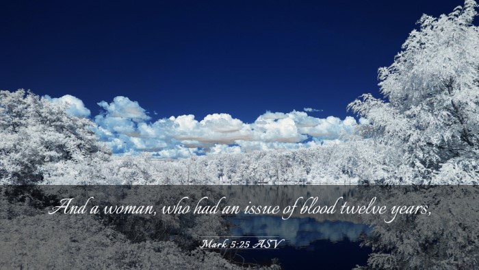 Picture 03 - Mark 5:25 ASV Desktop Wallpaper - And a woman, who had an issue of blood twelve - Desktop Bible Verse Wallpaper