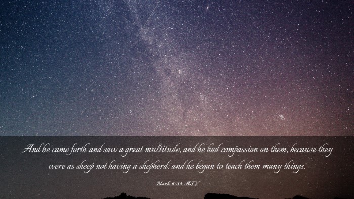 Picture 03 - Mark 6:34 ASV Desktop Wallpaper - And he came forth and saw a great multitude, and - Desktop Bible Verse Wallpaper