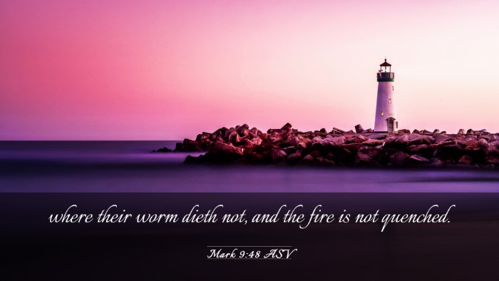 Picture 03 - Mark 9:48 ASV Desktop Wallpaper - where their worm dieth not, and the fire is not - Desktop Bible Verse Wallpaper