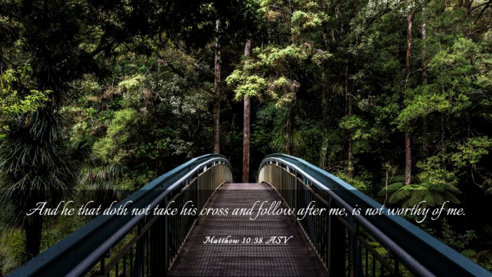 Picture 03 - Matthew 10:38 ASV Desktop Wallpaper - And he that doth not take his cross and follow - Desktop Bible Verse Wallpaper