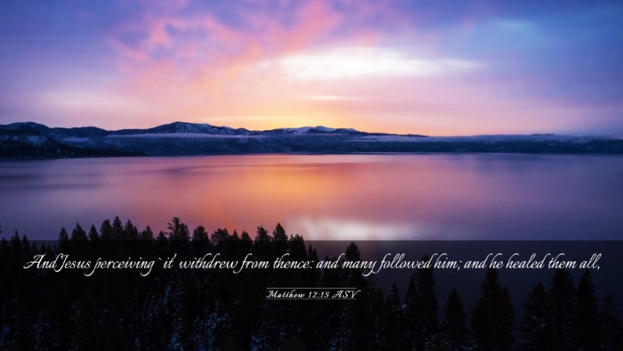 Picture 03 - Matthew 12:15 ASV Desktop Wallpaper - And Jesus perceiving `it' withdrew from thence: - Desktop Bible Verse Wallpaper