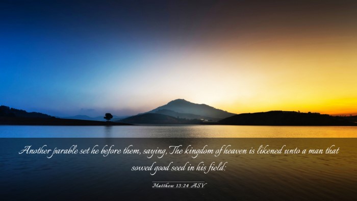 Picture 03 - Matthew 13:24 ASV Desktop Wallpaper - Another parable set he before them, saying, The - Desktop Bible Verse Wallpaper