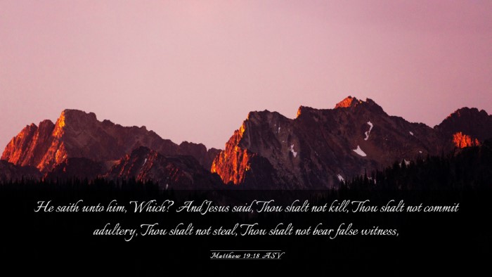 Picture 03 - Matthew 19:18 ASV Desktop Wallpaper - He saith unto him, Which? And Jesus said, Thou - Desktop Bible Verse Wallpaper
