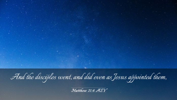 Picture 03 - Matthew 21:6 ASV Desktop Wallpaper - And the disciples went, and did even as Jesus - Desktop Bible Verse Wallpaper