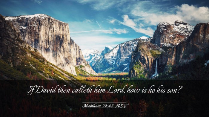Picture 03 - Matthew 22:45 ASV Desktop Wallpaper - If David then calleth him Lord, how is he his - Desktop Bible Verse Wallpaper