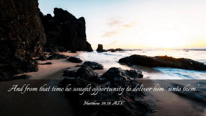 Picture 03 - Matthew 26:16 ASV Desktop Wallpaper - And from that time he sought opportunity to - Desktop Bible Verse Wallpaper
