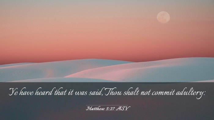 Picture 03 - Matthew 5:27 ASV Desktop Wallpaper - Ye have heard that it was said, Thou shalt not - Desktop Bible Verse Wallpaper