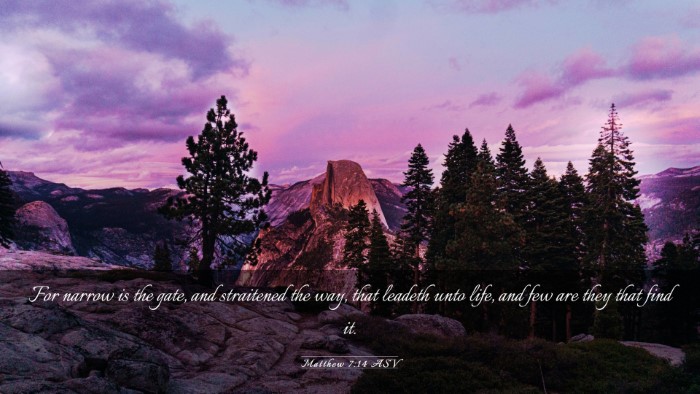 Picture 03 - Matthew 7:14 ASV Desktop Wallpaper - For narrow is the gate, and straitened the way, - Desktop Bible Verse Wallpaper