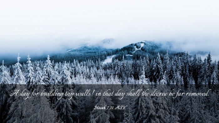 Picture 03 - Micah 7:11 ASV Desktop Wallpaper - A day for building thy walls! in that day shall - Desktop Bible Verse Wallpaper