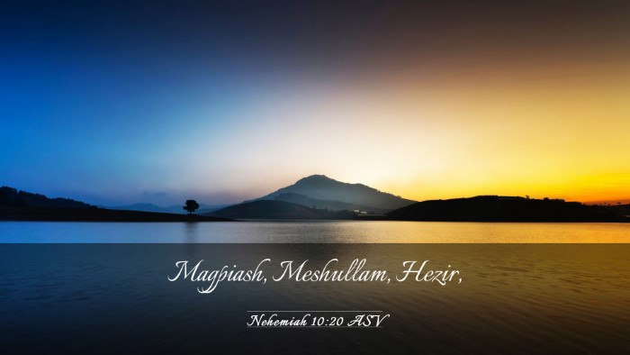 Picture 03 - Nehemiah 10:20 ASV Desktop Wallpaper - Magpiash, Meshullam, - Desktop Bible Verse Wallpaper