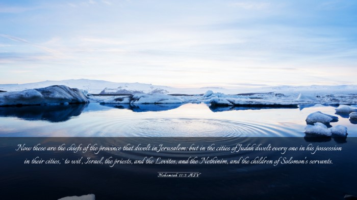 Picture 03 - Nehemiah 11:3 ASV Desktop Wallpaper - Now these are the chiefs of the province that - Desktop Bible Verse Wallpaper