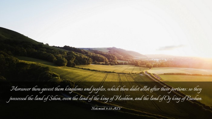 Picture 03 - Nehemiah 9:22 ASV Desktop Wallpaper - Moreover thou gavest them kingdoms and peoples, - Desktop Bible Verse Wallpaper