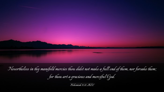 Picture 03 - Nehemiah 9:31 ASV Desktop Wallpaper - Nevertheless in thy manifold mercies thou didst - Desktop Bible Verse Wallpaper