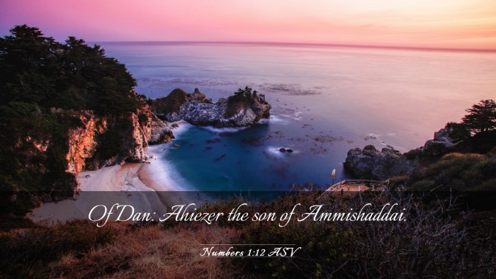 Picture 03 - Numbers 1:12 ASV Desktop Wallpaper - Of Dan: Ahiezer the son of - Desktop Bible Verse Wallpaper