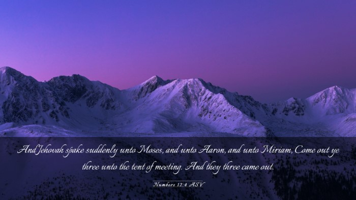 Picture 03 - Numbers 12:4 ASV Desktop Wallpaper - And Jehovah spake suddenly unto Moses, and unto - Desktop Bible Verse Wallpaper