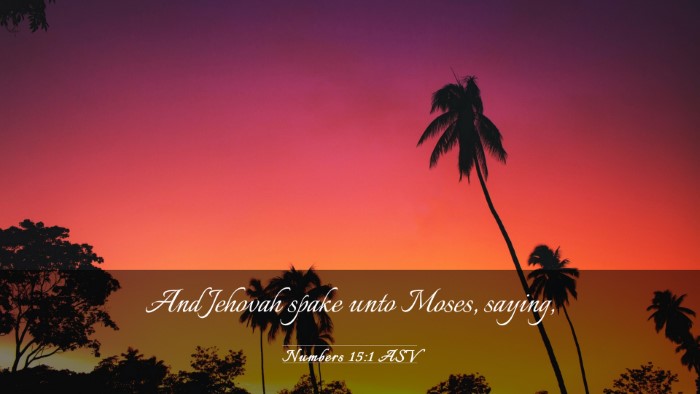 Picture 03 - Numbers 15:1 ASV Desktop Wallpaper - And Jehovah spake unto Moses, - Desktop Bible Verse Wallpaper
