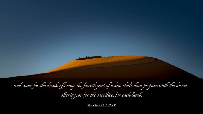 Picture 03 - Numbers 15:5 ASV Desktop Wallpaper - and wine for the drink-offering, the fourth part - Desktop Bible Verse Wallpaper