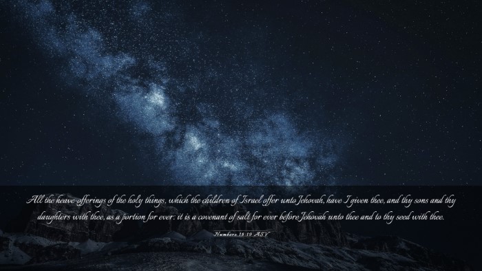 Picture 03 - Numbers 18:19 ASV Desktop Wallpaper - All the heave-offerings of the holy things, which - Desktop Bible Verse Wallpaper