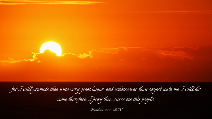 Picture 03 - Numbers 22:17 ASV Desktop Wallpaper - for I will promote thee unto very great honor, - Desktop Bible Verse Wallpaper