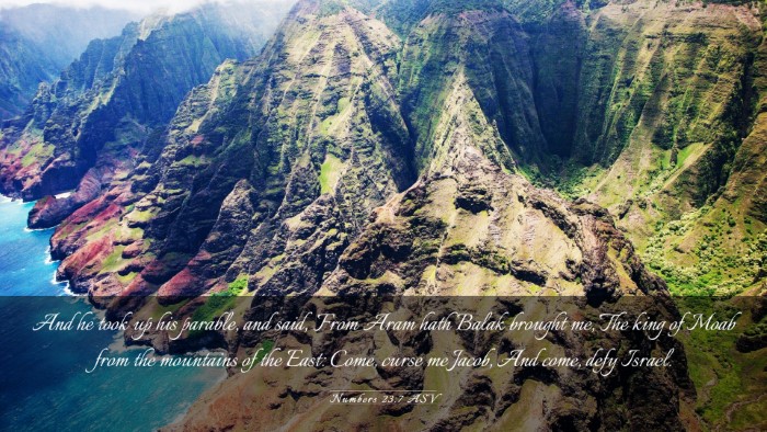 Picture 03 - Numbers 23:7 ASV Desktop Wallpaper - And he took up his parable, and said, From Aram - Desktop Bible Verse Wallpaper