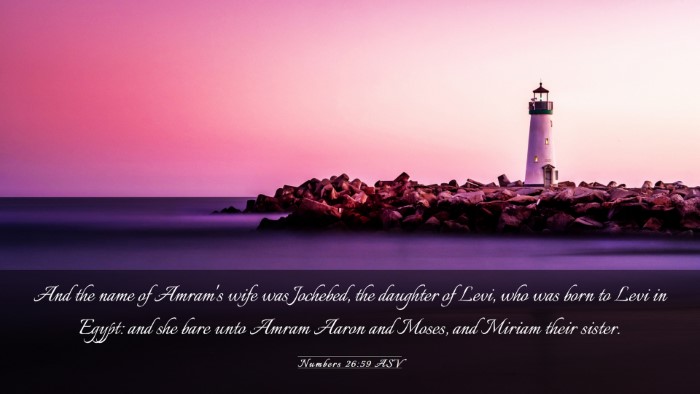 Picture 03 - Numbers 26:59 ASV Desktop Wallpaper - And the name of Amram's wife was Jochebed, the - Desktop Bible Verse Wallpaper